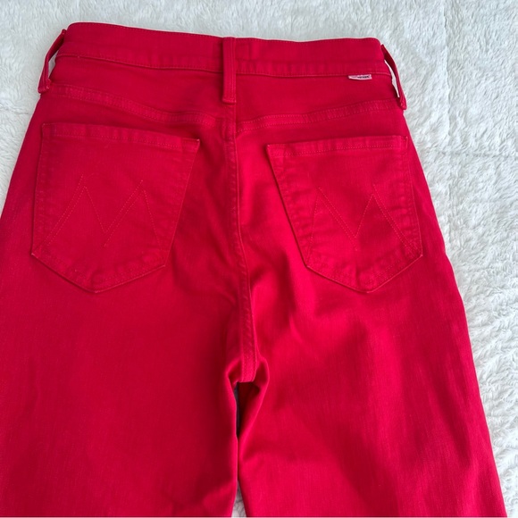 MOTHER High Rise Rambler Ankle Ribbon Red Jeans Women’s 25 1667-763 - Picture 7 of 16